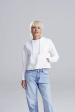 Just Hoods Cropped Hoodie mit Kängurutasche für Damen, Arctic White XXS, JH016 – Bild 1