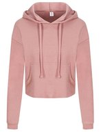 Just Hoods Cropped Hoodie mit Kängurutasche für Damen – Dusty Pink