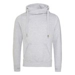Just Hoods Cross Neck Hoodie mit Daumenlöchern, Heather Grey XS, JH021 – Bild 3