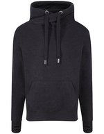 Just Hoods Cross Neck Hoodie mit Daumenlöchern – Black Smoke