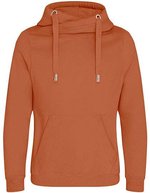 Just Hoods Cross Neck Hoodie mit Daumenlöchern, Heather Grey XS, JH021 – Ginger Biscuit