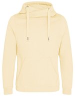 Just Hoods Cross Neck Hoodie mit Daumenlöchern, Heather Grey XS, JH021 – Vanilla Milkshake