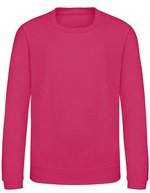 Just Hoods Kids' AWDis Sweat, Baumwollmischung, Rundhals, Kelly Green 12/13 (XL), JH030K – Rosa acceso