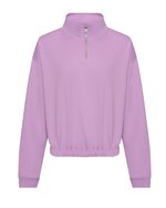 Just Hoods Cropped Sweatshirt mit 1/4 Zip für Damen, Arctic White M, JH037 – Bild 3