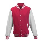 Just Hoods Varsity Jacket mit Kontrastärmeln, Oxford Navy/White XL, JH043 – Bild 3