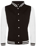 Just Hoods Varsity Jacket mit Kontrastärmeln, Oxford Navy/White XL, JH043 – Jet Black/White