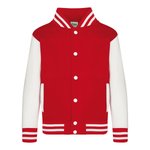 Kids´ Varsity Jacket – Heather Grey/White