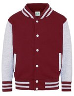 Kids´ Varsity Jacket – Burgundy/Heather Grey