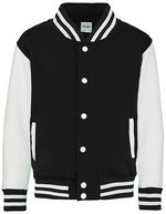 Kids´ Varsity Jacket – Jet Black/White