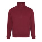 Just Hoods Sophomore 1/4 Zip Sweatshirt Baumwolle, Burgundy S, JH046 – Bild 3