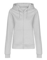 Just Hoods College Zoodie mit Reißverschluss für Damen, Digital Lavender L, JH050F – Heather Grey