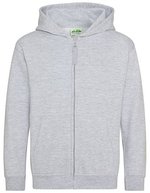Just Hoods Kapuzen-Sweatjacke für Kinder mit Reißverschluss, Kelly Green 3/4 (XS), JH050K – Melange Grigio