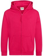 Just Hoods Kapuzen-Sweatjacke für Kinder mit Reißverschluss, Kelly Green 3/4 (XS), JH050K – Rosa acceso