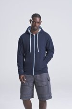 Just Hoods Varsity Zoodie mit YKK-Reißverschluss, New French Navy/Heather Grey XL, JH053 – Bild 1