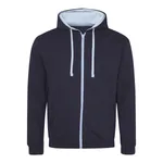 Just Hoods Varsity Zoodie mit YKK-Reißverschluss, New French Navy/Fire Red XL, JH053 – Bild 3