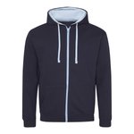 Just Hoods Varsity Zoodie mit YKK-Reißverschluss, New French Navy/Heather Grey XL, JH053 – Bild 3