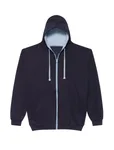 Just Hoods Varsity Zoodie mit YKK-Reißverschluss, New French Navy/Fire Red XL, JH053 – Bild 5
