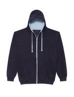 Just Hoods Varsity Zoodie mit YKK-Reißverschluss, New French Navy/Heather Grey XL, JH053 – Bild 5