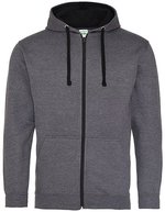 Just Hoods Varsity Zoodie mit YKK-Reißverschluss, New French Navy/Heather Grey XL, JH053 – Bild 2