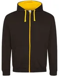 Just Hoods Varsity Zoodie mit YKK-Reißverschluss, New French Navy/Fire Red XL, JH053 – Jet Black/Gold