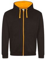 Just Hoods Varsity Zoodie mit YKK-Reißverschluss, New French Navy/Heather Grey XL, JH053 – Jet Nero/Arancione Schiacciato