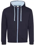 Just Hoods Varsity Zoodie mit YKK-Reißverschluss, New French Navy/Fire Red XL, JH053 – New French Navy/Sky Blue