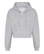 Just Hoods Cropped Zoodie mit Reißverschluss für Damen, Arctic White XS, JH065 – Bild 3
