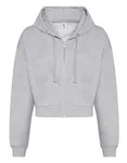 Just Hoods Cropped Zoodie mit Reißverschluss für Damen, Heather Grey XL, JH065 – Bild 2