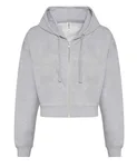 Just Hoods Cropped Zoodie mit Reißverschluss für Damen, Heather Grey XL, JH065 – Bild 3