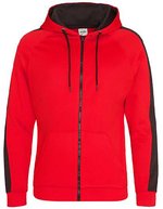 Just Hoods Sports Polyester Zoodie mit Kontrast-Reißverschluss, Jet Black/Arctic White M, JH066 – Bild 1