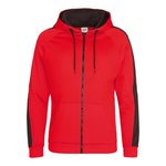 Just Hoods Sports Polyester Zoodie mit Kontrast-Reißverschluss, Jet Black/Arctic White M, JH066 – Bild 3