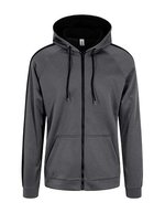 Just Hoods Sports Polyester Zoodie mit Kontrast-Reißverschluss, Jet Black/Arctic White M, JH066 – Steel Grey (Solid)/Jet Black