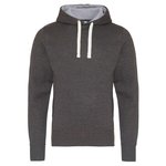 Just Hoods Chunky Hoodie mit doppellagiger Kapuze, Charcoal (Heather) XS, JH100 – Bild 3