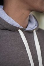 Just Hoods Chunky Hoodie mit doppellagiger Kapuze, Charcoal (Heather) XS, JH100 – Bild 5
