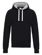 Just Hoods Chunky Hoodie mit doppellagiger Kapuze, Charcoal (Heather) XS, JH100 – Jet Nero