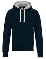 Just Hoods Chunky Hoodie mit doppellagiger Kapuze, Charcoal (Heather) XS, JH100 – Oxford Blu navy