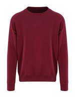 Just Hoods Graduate Heavyweight Sweatshirt mit Raglanärmeln, Arctic White XS, JH130 – Burgundy