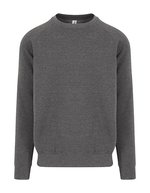 Just Hoods Graduate Heavyweight Sweatshirt mit Raglanärmeln, Arctic White XS, JH130 – Charcoal (Heather)