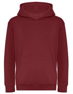 Just Hoods Bio-Baumwoll Hoodie mit Kängurutasche für Kinder – Burgundy