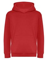 Just Hoods Bio-Baumwoll Hoodie mit Kängurutasche für Kinder – Fire Red