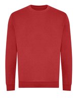 Just Hoods Bio-Baumwoll-Sweatshirt mit Rundhalsausschnitt, Arctic White XS, JH230 – Rouge feu