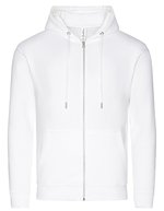 Just Hoods Bio-Zip-Hoodie aus 100% Baumwolle – Arctic White