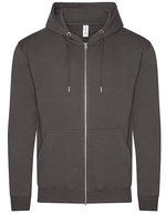 Just Hoods Bio-Zip-Hoodie aus 100% Baumwolle – Charcoal (Heather)