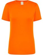 JHK Sport T-Shirt Damen, taillierter Schnitt, Black M, JHK101 – Orange Fluor
