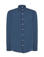 JHK Flammgarn-Baumwolle Langarm-Hemd Camisa Tulum – Navy