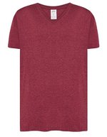 JHK Urbanes V-Ausschnitt T-Shirt Slim-Fit – Burgundy Heather