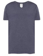 JHK Urbanes V-Ausschnitt T-Shirt Slim-Fit, White S, JHK270 – Denim Heather