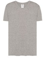 JHK Urbanes V-Ausschnitt T-Shirt Slim-Fit, White S, JHK270 – Grey Melange