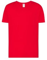 JHK Urbanes V-Ausschnitt T-Shirt Slim-Fit, White S, JHK270 – Red