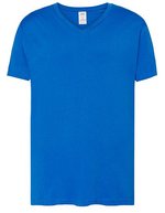 JHK Urbanes V-Ausschnitt T-Shirt Slim-Fit, White S, JHK270 – Royal Blue